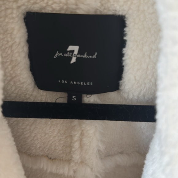 7 For All Mankind Metallic Longline silver shiny coat Size S - Picture 4 of 5